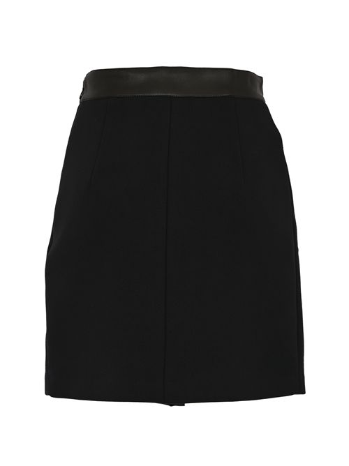 Mini gonna in doppio crêpe con dettagli logo Elisabetta Franchi | GO12057E2110